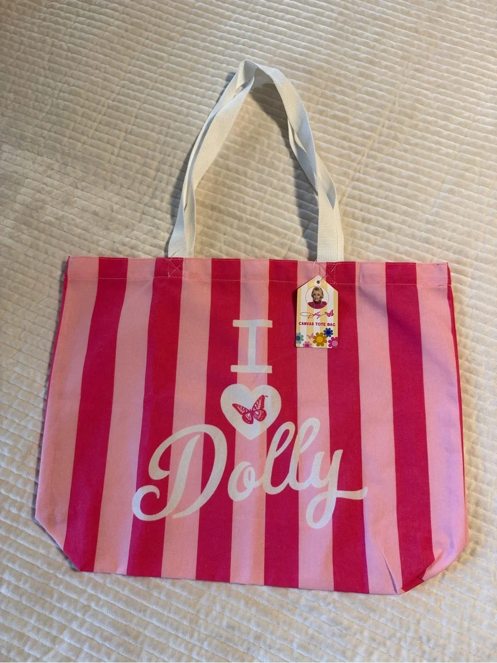 Dolly Parton Pink Canvas Tote